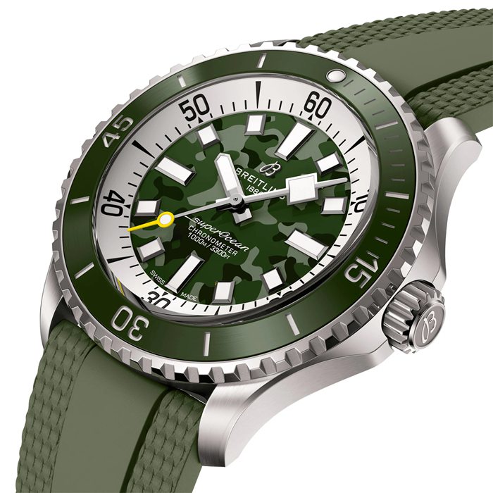 Breitling Superocean Automatic Super Diver 46mm Zegarek męski Zielona guma E10379D31L1S1 - obrazek 2