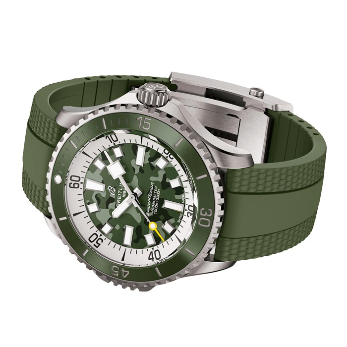 Breitling Superocean Automatic Super Diver 46mm Zegarek męski Zielona guma E10379D31L1S1 - obrazek 3