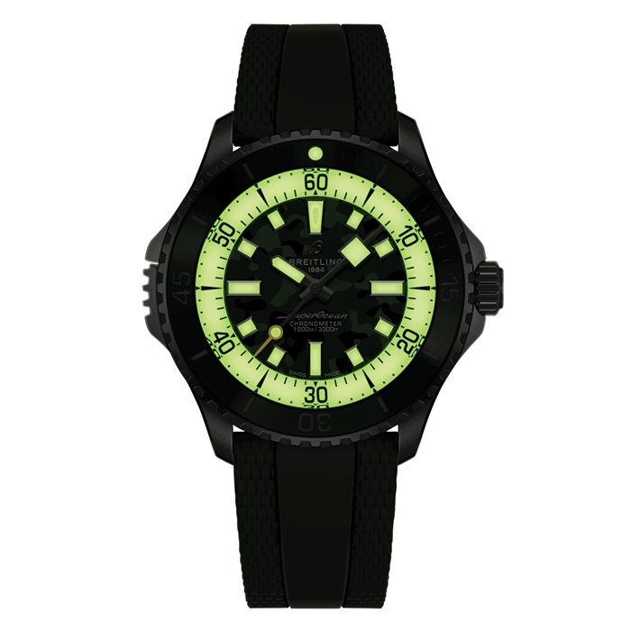 Breitling Superocean Automatic Super Diver 46mm Zegarek męski Zielona guma E10379D31L1S1 - obrazek 5
