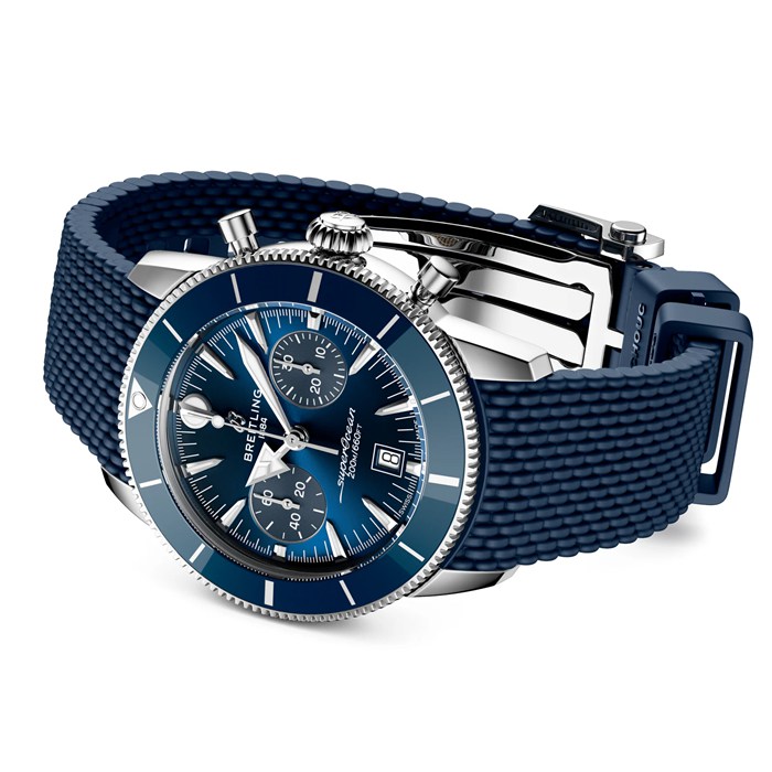 Breitling Superocean Heritage B01 Chronograph 42mm Zegarek męski Niebieska guma AB0156161C1S1 - obrazek 4