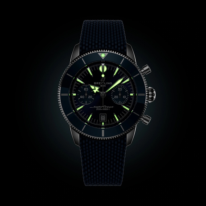 Breitling Superocean Heritage B01 Chronograph 42mm Zegarek męski Niebieska guma AB0156161C1S1 - obrazek 5