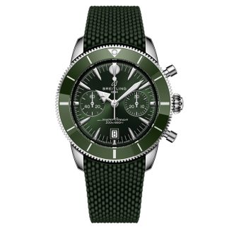 Breitling Superocean Heritage B01 Chronograph 42mm Zegarek męski Zielona guma AB0156361L1S1