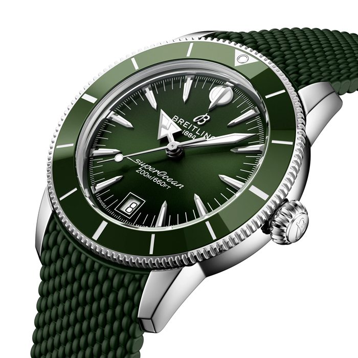 Breitling Superocean Heritage B31 Automatic 40mm Zegarek męski Zielona guma AB3110361L1S1 - obrazek 3
