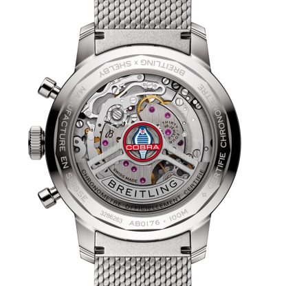 Breitling Top Time B01 Classic Cars Shelby Cobra 41mm Zegarek męski Pasek siatkowy AB01763A1C1A1 - obrazek 4