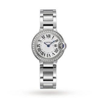 Cartier Ballon Bleu De Cartier Zegarek 28mm Mechanizm kwarcowy Stal Diamenty W4BB0015