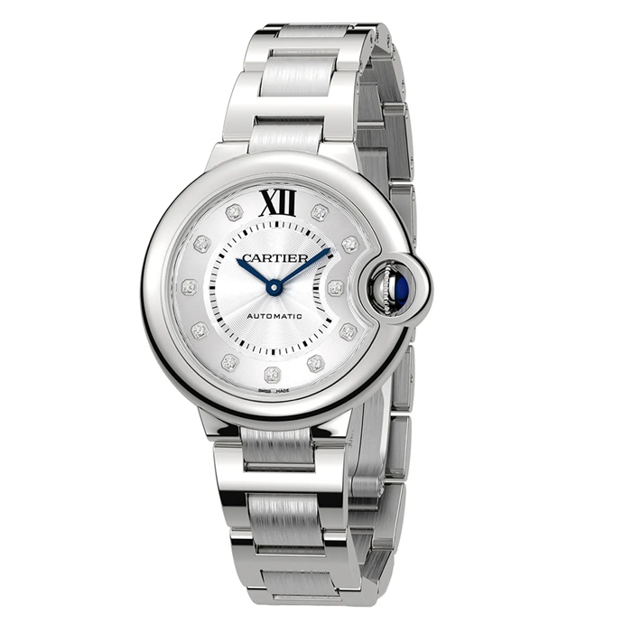 Cartier Ballon Bleu De Cartier Zegarek 33mm Automatyczny Mechanizm Stal Diamenty W4BB0021 - obrazek 2