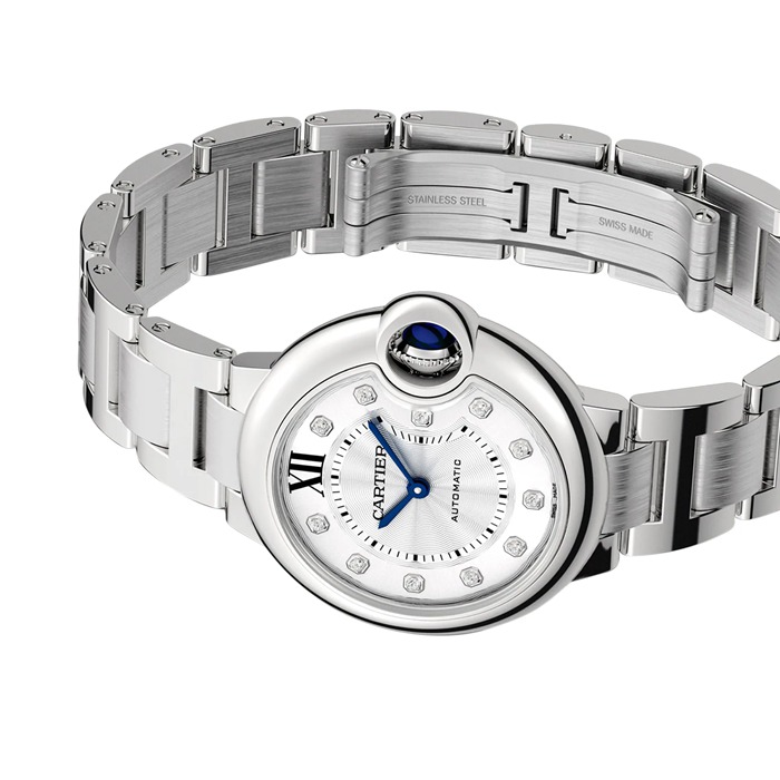 Cartier Ballon Bleu De Cartier Zegarek 33mm Automatyczny Mechanizm Stal Diamenty W4BB0021 - obrazek 4