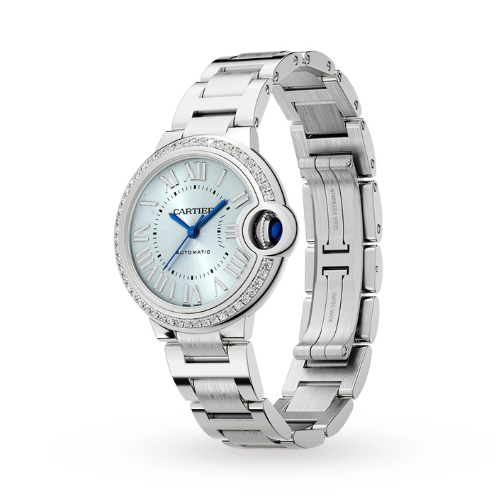 Cartier Ballon Bleu De Cartier Zegarek 33mm Automatyczny mechanizm Stal Diamenty W4BB0028 - obrazek 2