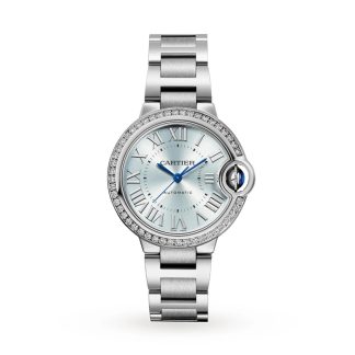 Cartier Ballon Bleu De Cartier Zegarek 33mm Automatyczny mechanizm Stal Diamenty W4BB0028