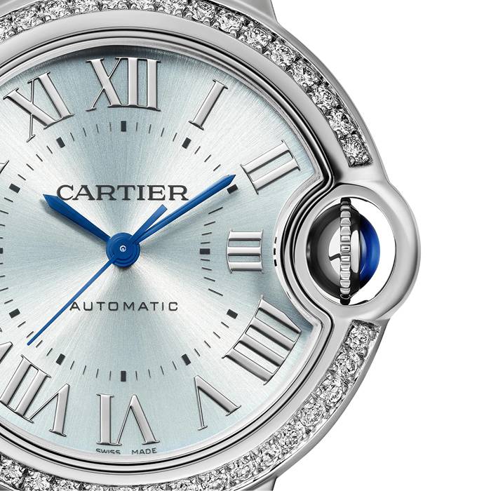 Cartier Ballon Bleu De Cartier Zegarek 33mm Automatyczny mechanizm Stal Diamenty W4BB0028 - obrazek 5