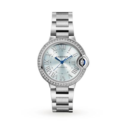 Cartier Ballon Bleu De Cartier Zegarek 33mm Automatyczny mechanizm Stal Diamenty W4BB0028