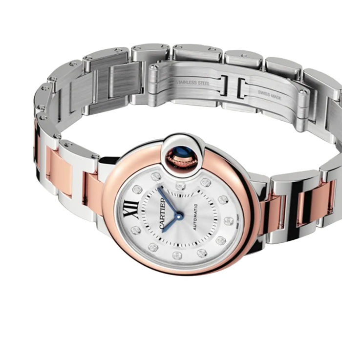 Cartier Ballon Bleu De Cartier Zegarek 33mm Mechaniczny mechanizm z automatycznym naciągiem Stalowe różowe złoto W3BB0021 - obrazek 2