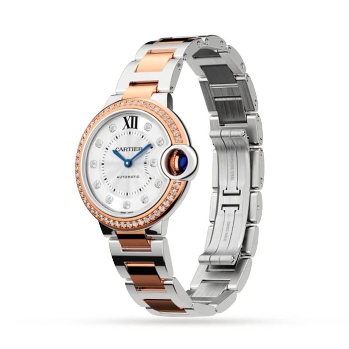 Cartier Ballon Bleu De Cartier Zegarek 33mm Mechaniczny mechanizm z automatycznym naciągiem Stalowe różowe złoto W3BB0023 - obrazek 2