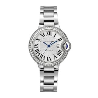 Cartier Ballon Bleu De Cartier Zegarek 33mm Mechaniczny mechanizm z automatycznym nakręcaniem Stalowe diamenty W4BB0023