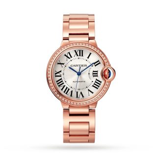Cartier Ballon Bleu De Cartier Zegarek 36 mm Mechaniczny mechanizm z automatycznym nakręcaniem Diamenty w kolorze różowego złota WJBB0064
