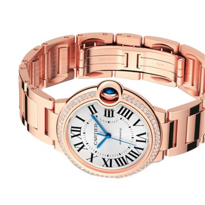 Cartier Ballon Bleu De Cartier Zegarek 36 mm Mechaniczny mechanizm z automatycznym nakręcaniem Diamenty w kolorze różowego złota WJBB0064 - obrazek 5