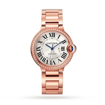 Cartier Ballon Bleu De Cartier Zegarek 36 mm Mechaniczny mechanizm z automatycznym nakręcaniem Diamenty w kolorze różowego złota WJBB0064