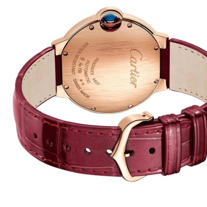 Cartier Ballon Bleu De Cartier Zegarek 36mm Automatyczny Mechaniczny Mechanizm Różowe Złoto Diamenty Skóra WJBB0081 - obrazek 3
