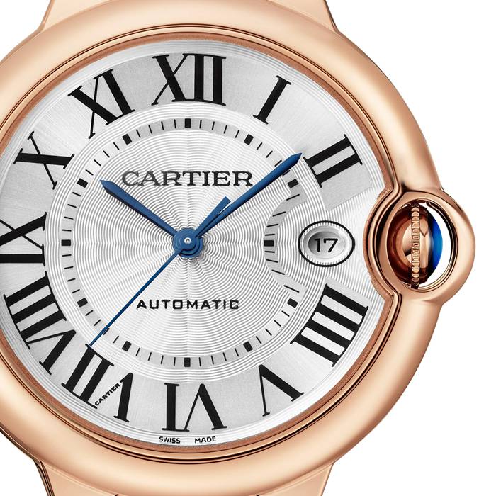 Cartier Ballon Bleu De Cartier Zegarek 40mm Automatyczny mechanizm Różowe złoto Skóra WGBB0035 - obrazek 2