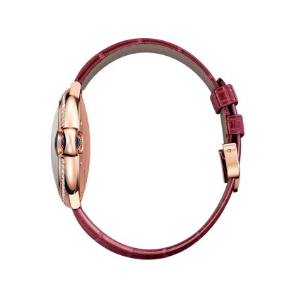 Cartier Ballon Bleu De Zegarek 36mm Różowe złoto Diamenty Skóra WJBB0034 - obrazek 4