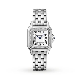 Cartier Panthère De Cartier Zegarek Średni Model Mechanizm kwarcowy Stal Diamenty W4PN0008