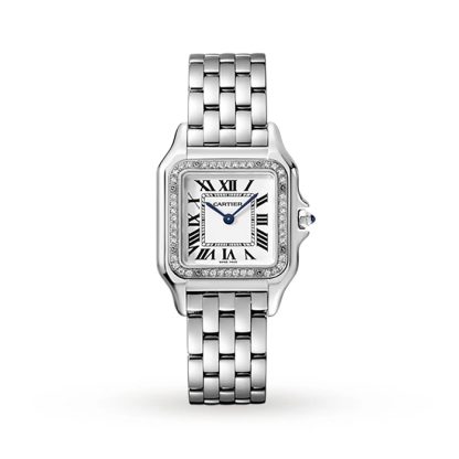 Cartier Panthère De Cartier Zegarek Średni Model Mechanizm kwarcowy Stal Diamenty W4PN0008