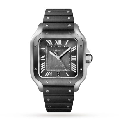 Cartier Santos De Cartier Zegarek Duży Model Automatyczny Mechanizm Stal ADLC Wymienne Metalowe I Gumowe Bransolety WSSA0037 - obrazek 2