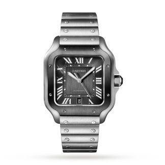 Cartier Santos De Cartier Zegarek Duży Model Automatyczny Mechanizm Stal ADLC Wymienne Metalowe I Gumowe Bransolety WSSA0037