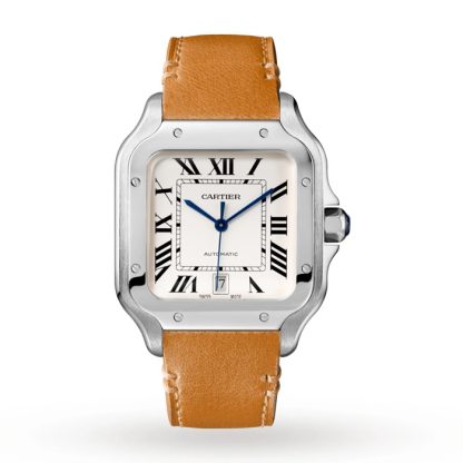 Cartier Santos De Cartier Zegarek Duży Model Automatyczny Mechanizm Stalowe Wymienne Metalowe I Skórzane Bransoletki WSSA0018 - obrazek 2