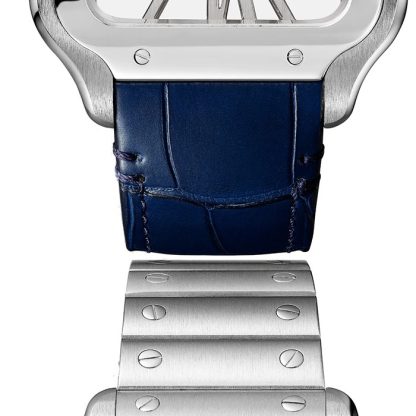 Cartier Santos De Cartier Zegarek Duży Model Ręcznie Nakręcany Mechaniczny Mechanizm Stalowy WHSA0015 - obrazek 2