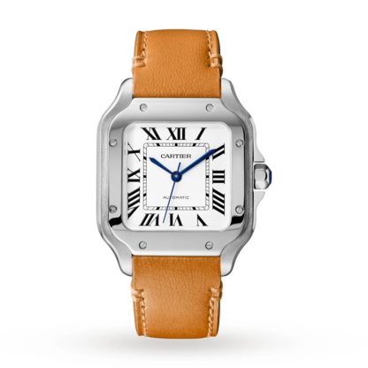 Cartier Santos De Cartier Zegarek Średni Model Automatyczny Mechanizm Stalowy Wymienne Metalowe I Skórzane Bransoletki WSSA0029 - obrazek 2