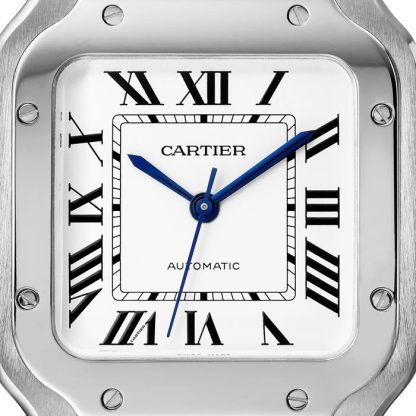 Cartier Santos De Cartier Zegarek Średni Model Automatyczny Mechanizm Stalowy Wymienne Metalowe I Skórzane Bransoletki WSSA0029 - obrazek 5