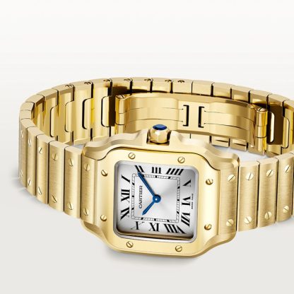Cartier Santos De Cartier mały model kwarcowy żółte złoto WGSA0107 - obrazek 5