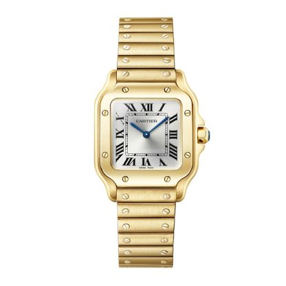 Cartier Santos De Cartier mały model kwarcowy żółte złoto WGSA0107