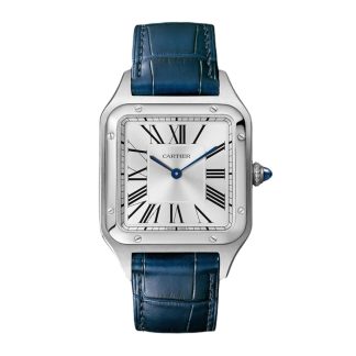 Cartier Santos-Dumont Zegarek Duży Model Kwarcowy Mechanizm Stal Skóra WSSA0085