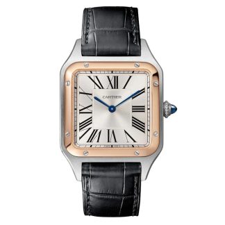 Cartier Santos-Dumont Zegarek Duży Model Kwarcowy Mechanizm Stalowa Koperta W2SA0037