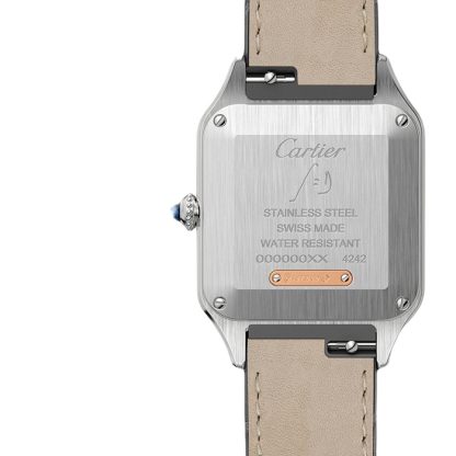 Cartier Santos-Dumont Zegarek Mały Model Kwarcowy Mechanizm Różowe Złoto Stal Skóra W2SA0012 - obrazek 3