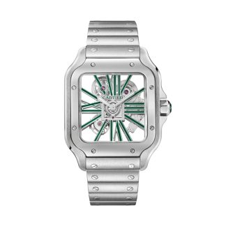 Cartier Santos zegarek szkieletowy duży model Produkcja mechaniczny mechanizm z ręcznym nakręcaniem WHSA0028