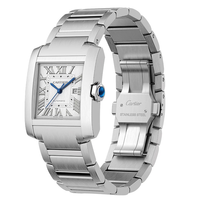 Cartier Tank Française Zegarek Duży model Automatyczny Mechaniczny Mechanizm Stalowy WSTA0067 - obrazek 3
