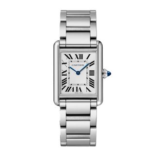 Cartier Tank Must Watch Duży model Fotowoltaiczny mechanizm SolarBeat™ Stalowa koperta WSTA0092
