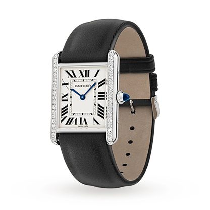 Cartier Tank Must Watch Duży model Mechanizm kwarcowy Stal Diamenty W4TA0017 - obrazek 2