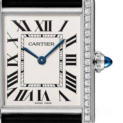 Cartier Tank Must Watch Duży model Mechanizm kwarcowy Stal Diamenty W4TA0017 - obrazek 3