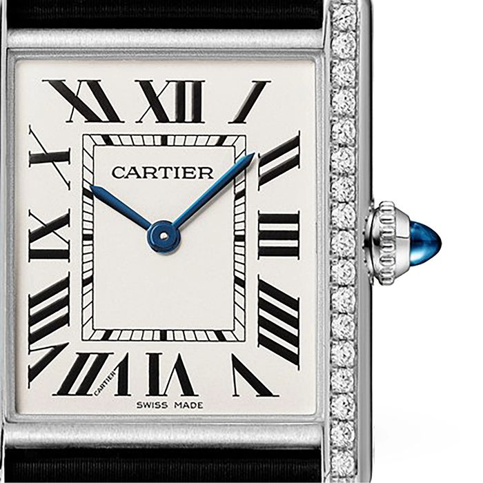 Cartier Tank Must Watch Duży model Mechanizm kwarcowy Stal Diamenty W4TA0017 - obrazek 3
