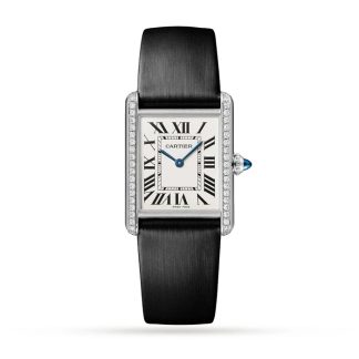 Cartier Tank Must Watch Duży model Mechanizm kwarcowy Stalowe diamenty W4TA0030