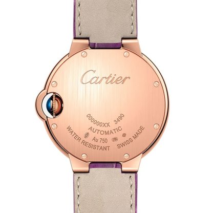 Cartier ballon Bleu De Cartier Zegarek 33mm Automatyczny mechanizm Różowe złoto Diamenty Skóra WE902066 - obrazek 3