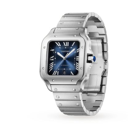 Duży zegarek Cartier Santos De Cartier z automatycznym naciągiem i stalową kopertą WSSA0071 - obrazek 3