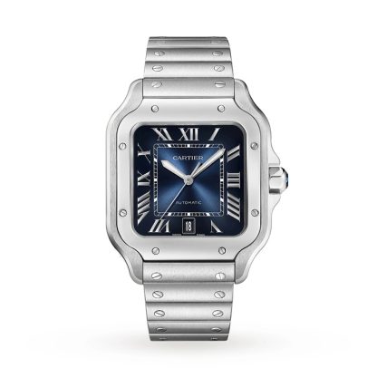 Duży zegarek Cartier Santos De Cartier z automatycznym naciągiem i stalową kopertą WSSA0071