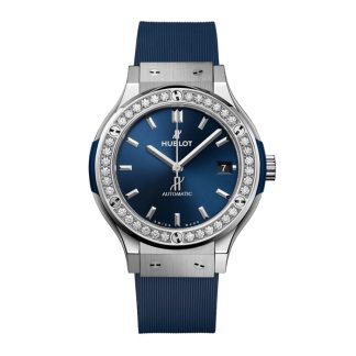 Hublot Classic Fusion Titanium Blue Diamonds 38mm Zegarek damski 565.NX.7170.RX.1204