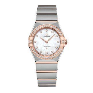 Omega Constellation 28mm Zegarek damski Biały O13125286055001