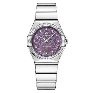 Omega Constellation 28mm Zegarek damski Fioletowy O13115286060001